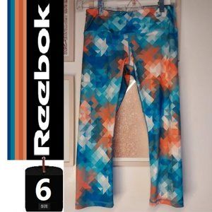 🎄2/$30 - Reebok leggings,  size small,  teal coral orange
